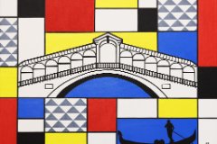 Ponte di Rialto, 70x50cm Ponte di Rialto (nach Piet Mondrian) - Acryl auf Leinwand 70x50cm, 2023